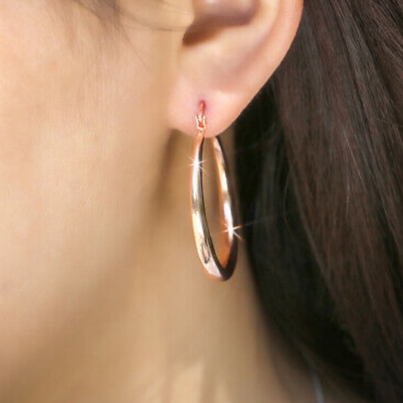 925 Silver 18k Yellow gold plated Hoop Earrings - Picture 4 of 4